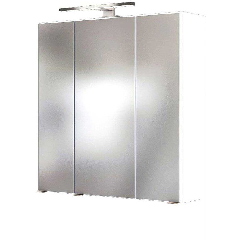 Lomadox - Badmöbel LED Spiegelschrank 60 cm ARLON-03 in weiß BxHxT: 60 x 66 x 20 cm