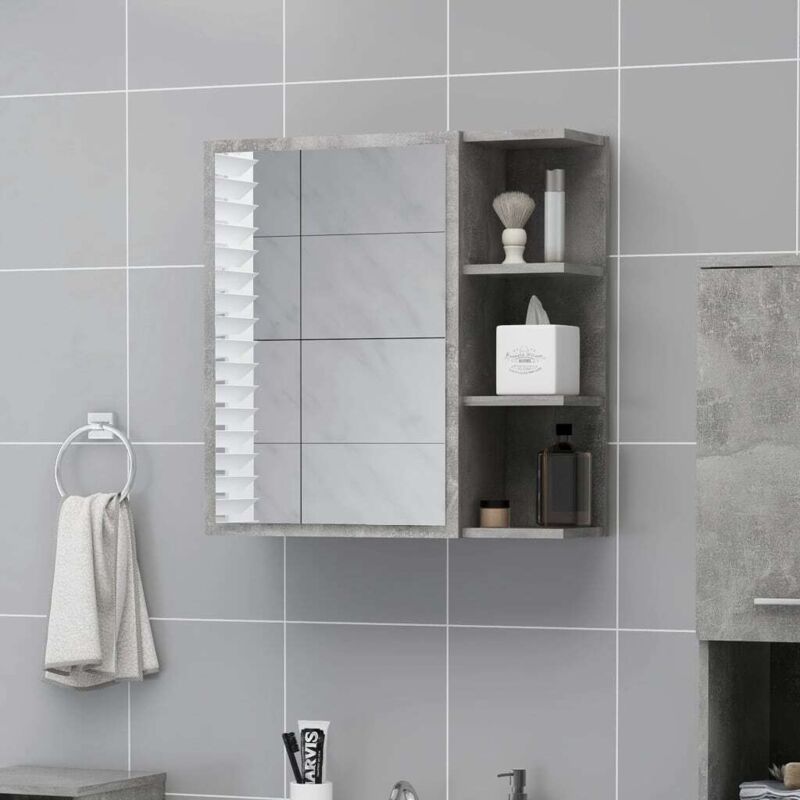 Bad-spiegelschrank Betongrau 62, 5x20, 5x64 Cm Holzwerkstoff Vidaxl