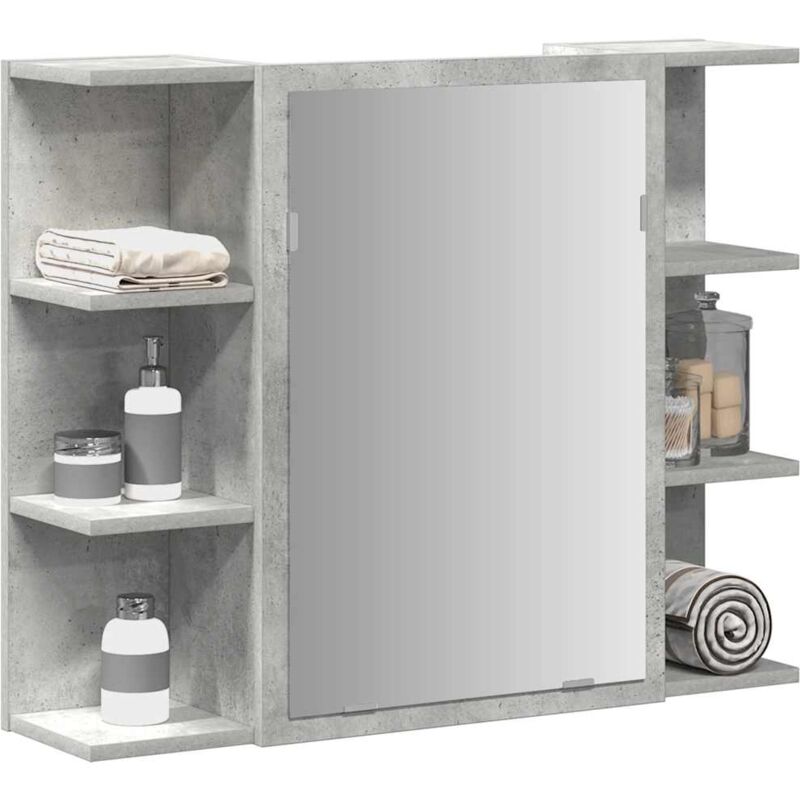 Bad-spiegelschrank Betongrau 80x20, 5x64 Cm Holzwerkstoff Vidaxl 100967