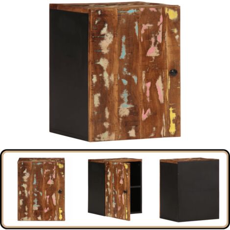 Bad-Wandschrank 38x33x48 cm Altholz Massiv - Badezimmermöbel - Altholzmöbel - Aufbewahrungsmöglichkeit - Wandregal - Hängeschrank