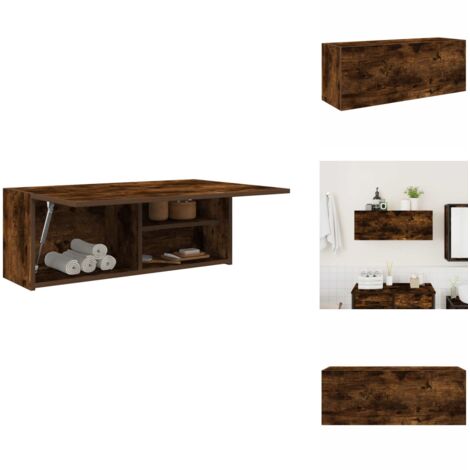 Bad-Wandschrank Räuchereiche 80x25x30 cm Holzwerkstoff - Bad-Wandschrank - Bad-Wandschränke - Bad-Hängeschrank - Hängeschrank Bad