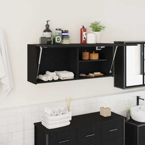 Bad-Wandschrank Schwarz 100x25x40 cm Holzwerkstoff vidaXL392824
