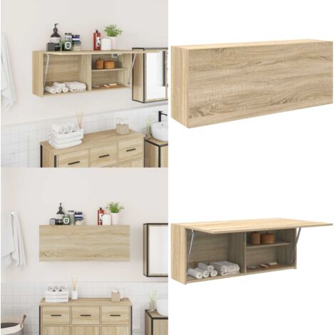 Bad-Wandschrank Sonoma-Eiche 100x25x40 cm Holzwerkstoff - Holzwerkstoff - Sonoma-Eiche