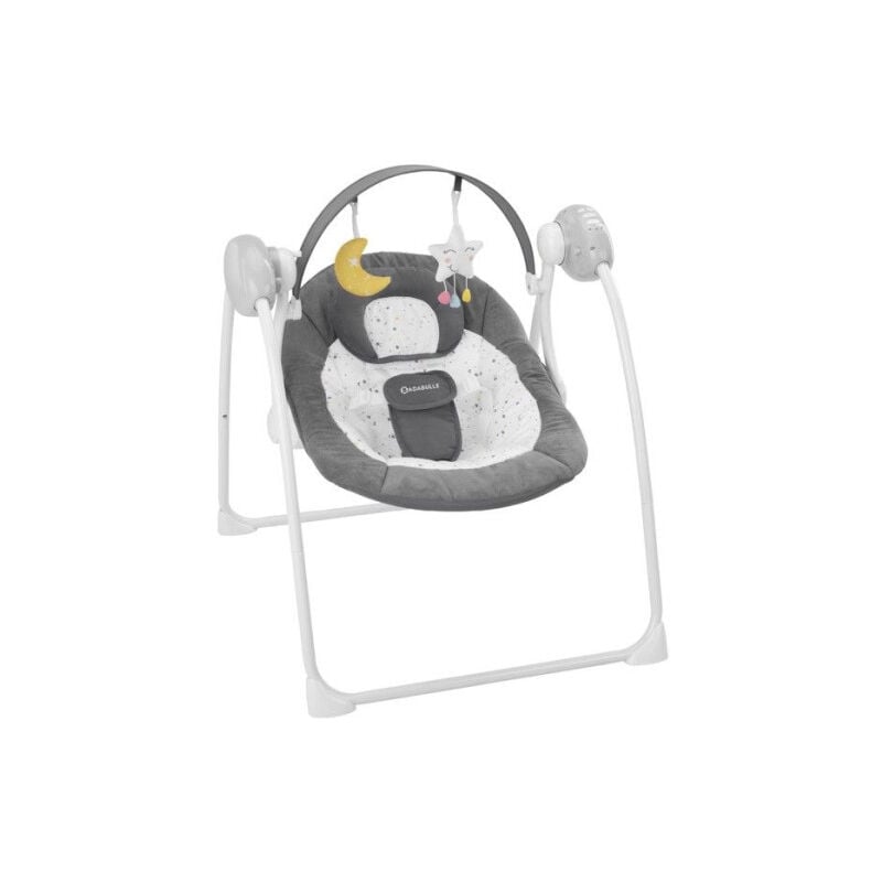 Balancelle Electrique Confort - Pliable - Ultra Compact - Arche de jeux amovible, Moonlight - Badabulle