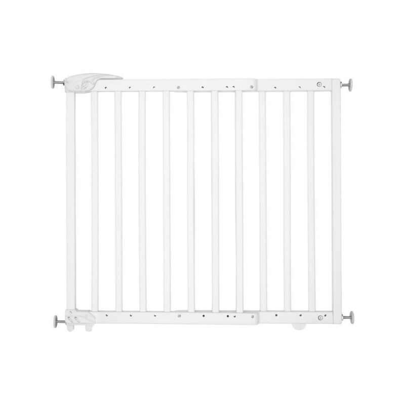 Badabulle - Barriere de Sécurité Deco Pop - Barriere Extensible pour Ouverture de 63 a 106cm - Fixation Vis, Blanc