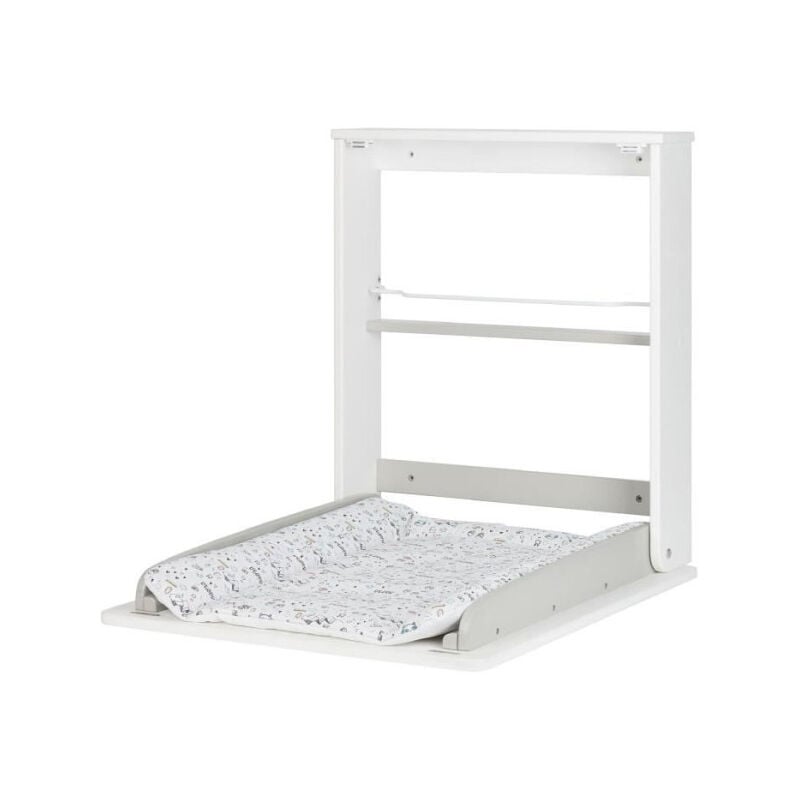 Table a langer murale Plouf, avec matelas a langer inclus - Pliable et compacte - Badabulle