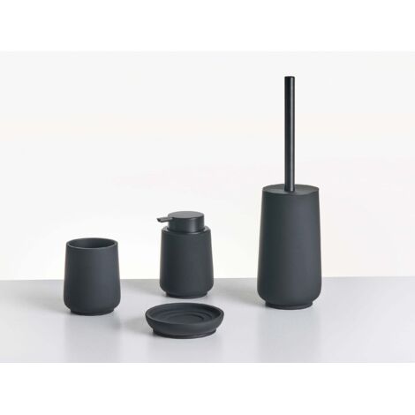 Badezimmer-Set 4-teilig Matt Schwarz – Handtuchstange, Ring, Halter & Haken | Wandmontage, Zinklegierung