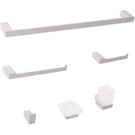 Badaccessoires Set 6-teilig TUMACO mit Handtuchstangen und -haken Silber
