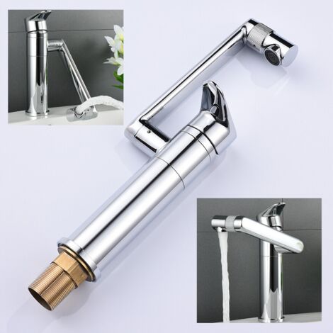 Badarmatur Ein Griff Wasserhahn Waschbecken Mischbatterie Messing 360° Drehbar