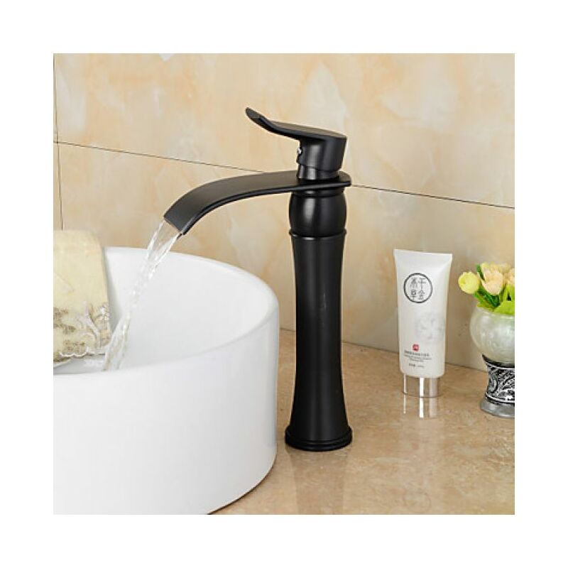 Badarmatur Schwarz, mit einem Hebel, modernes Design, Ausführung in