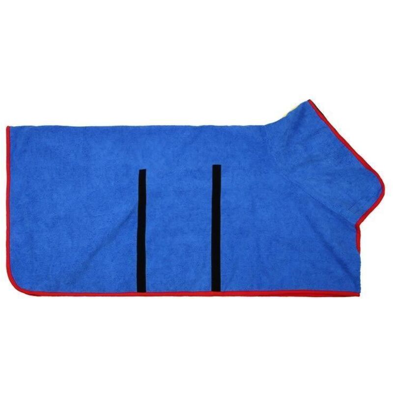 Image of Bademantel fur hunde - blau - gro