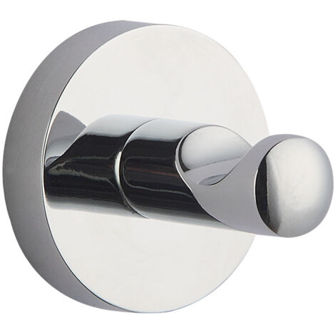 Bademantelhaken, verchromtes Metall, abgerundet: Dieser hochwertige Klebehaken mit seinem eleganten, abgerundeten Design ist ideal für Bademäntel und andere Badezimmeraccessoires.