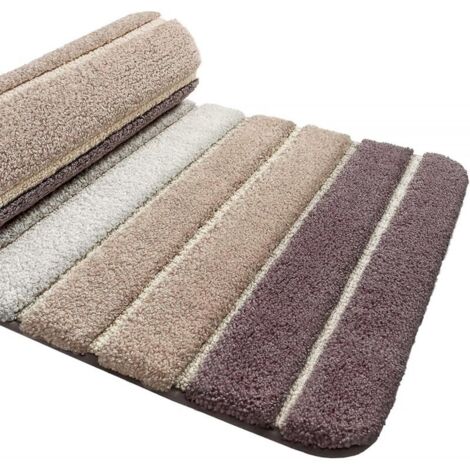 Badematte 40 x 60 cm, rutschfest, super saugfähig, maschinenwaschbar, saugfähige Mikrofaser-Badematte, Beige
