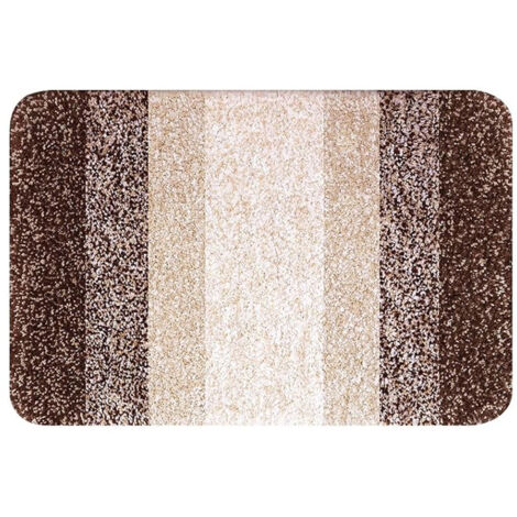 Badematte 50 x 75 cm aus ultraweicher Mikrofaser – EINNENFFER – rutschfest, maschinenwaschbar, flauschig, braun