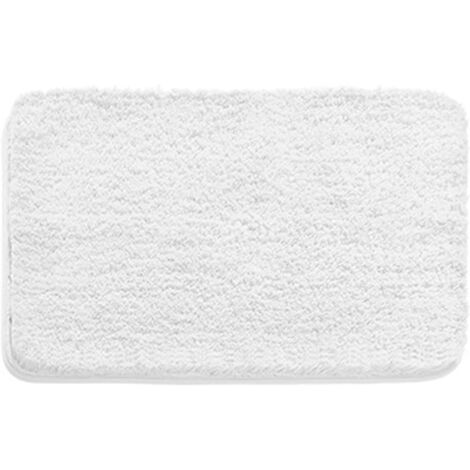 Badematte 50 x 80 cm, rutschfest, weich und saugfähig, aus Mikrofaser, maschinenwaschbar, für Badewanne und Dusche, weiß