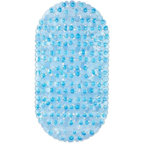 Badematte in Felsoptik, 66 x 36 cm, waschbar, rutschfest, mit Saugnapf, Blau