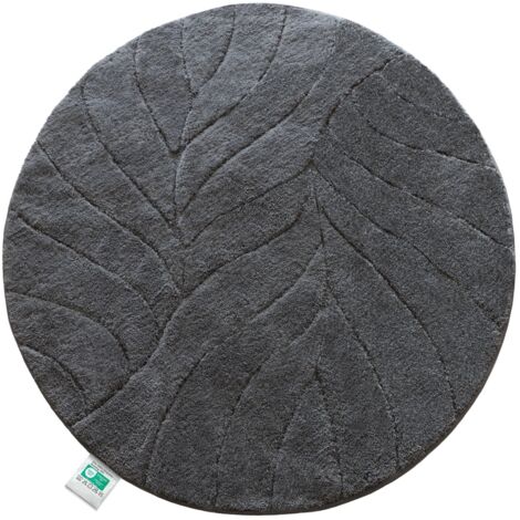 Badematte Maris Badteppich in Rund Dunkelgrau 120 cm Durchmesser