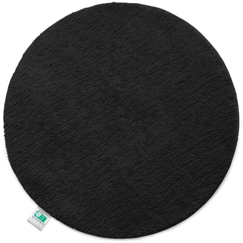 Floordirekt Badematte Sky Badteppich In Rund Schwarz 120 Cm Durchmesser