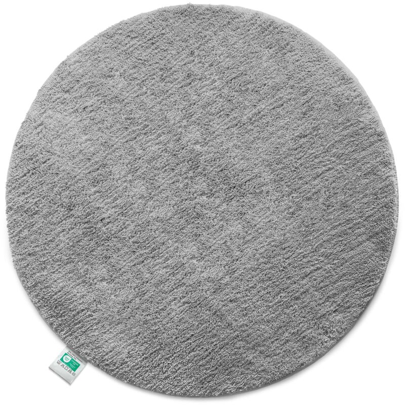 Floordirekt Badematte Sky Badteppich In Rund Silbergrau 120 Cm Durchmesser