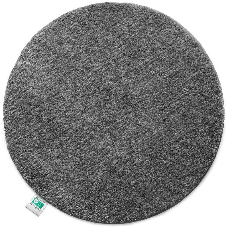 Floordirekt Badematte Sky Badteppich In Rund Dunkelgrau 120 Cm Durchmesser
