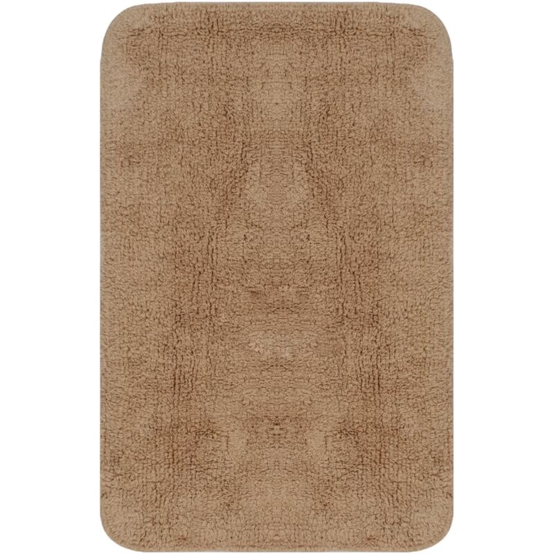 Badematten-set 3-tlg. Stoff Beige Vidaxl