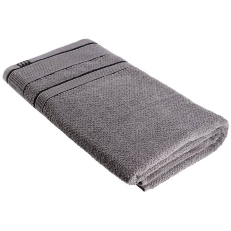 Badetuch 90x150 cm 100% baumwolle - grau schwarz - Tendance