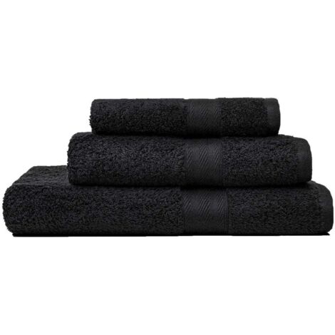 Badetuch-Set Gast + Gesicht + Baumwollhandtuch Schwarzer   Teddy
