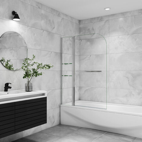 Badewanne Aufsatz 2 tlg. Faltwand Duschwand Drehen 180°duschabtrennung 120x140cm