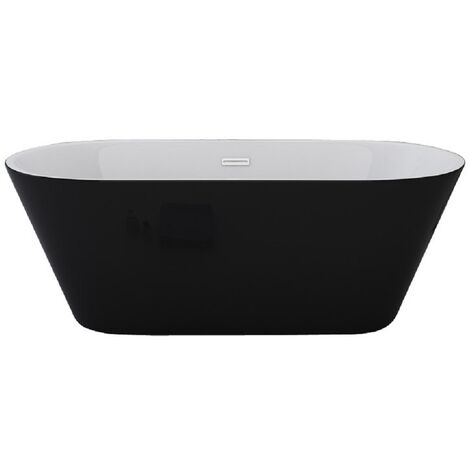 Badewanne Design LAUSANNE II schwarz Freistehend 170 x 80 cm