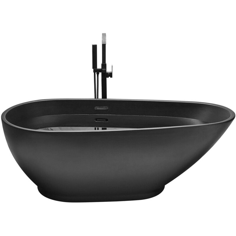 Beliani Freistehende Badewanne Guiana 173 X 82 Cm Schwarz