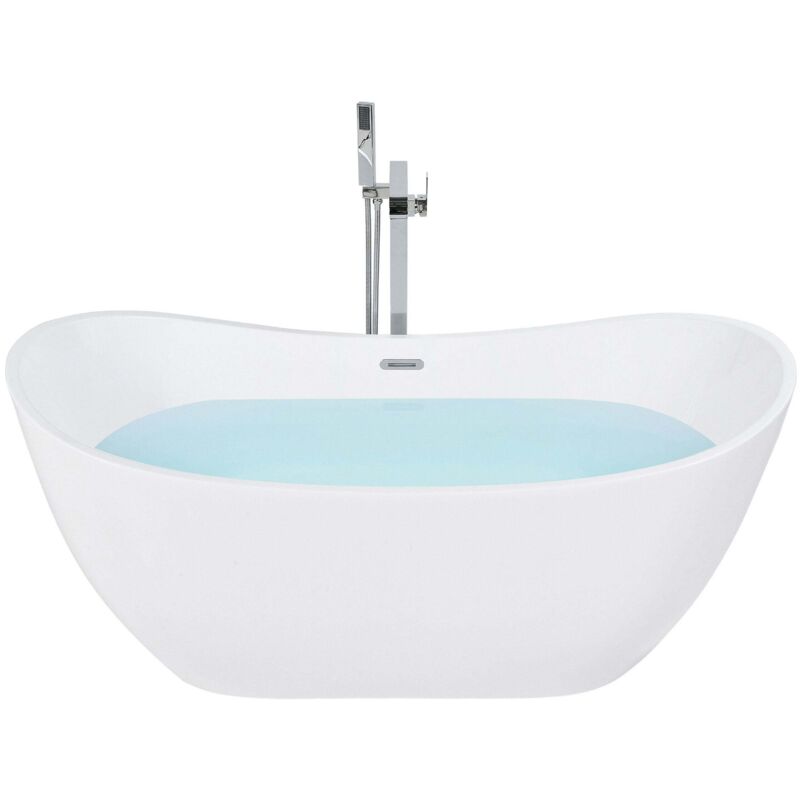 Beliani - Freistehende Badewanne 170 X 77 Cm Weiß Sanitäracryl Oval Modern