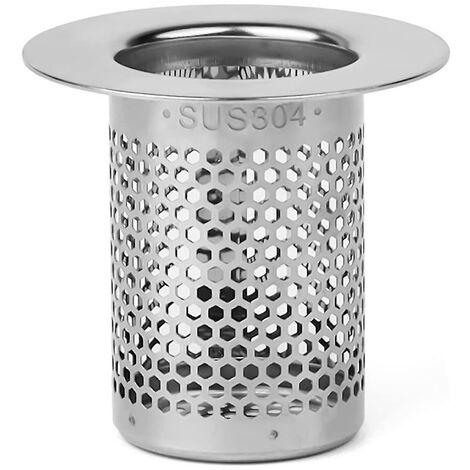 Badewannen-Abflusssieb, 5 cm Edelstahl-Duschhaarfilter – Küchenspülen-Stopper