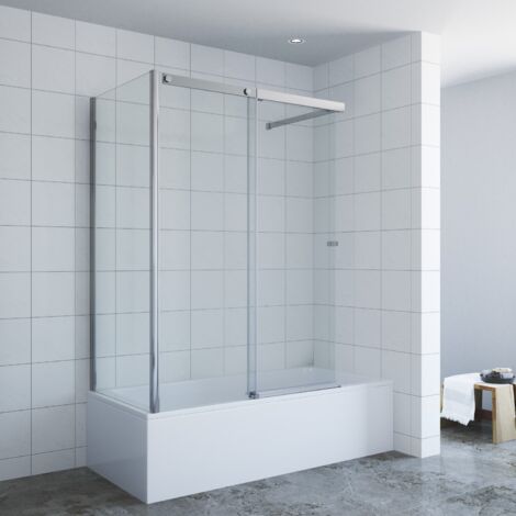 Badewannen-Glasschiebewand 110x70x150 cm mit Seitenteilen Badewannen-Duschtür