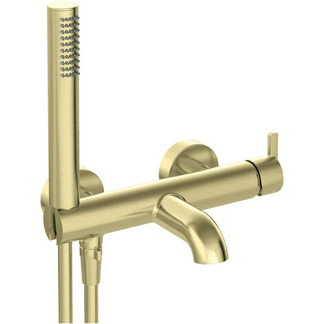 Badewannenarmatur mit Duschset, Gold gebürstet, SILIA-30