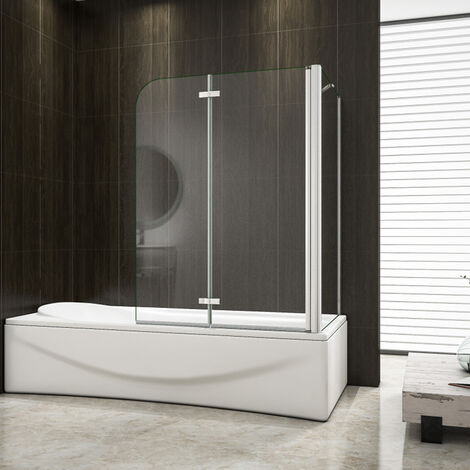 Badewannenaufsatz Faltwand 90x140cm Duschabtrennung Duschwand für Badewanne 2-teilig mit 70x140cm Seitewand