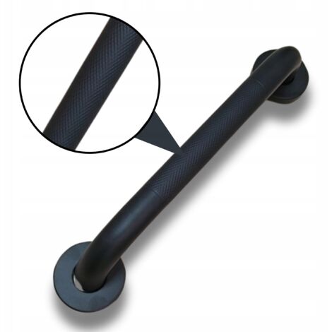 Badewannengriff - 30 x 2,5 cm - Mattschwarz - Rutschfest - Edelstahl - Sicher für Senioren