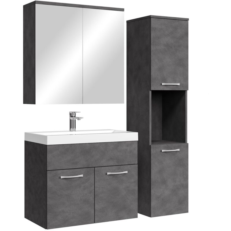 Badplaats Badezimmer Badmöbel-set Montreal Mit Spiegelschrank 60cm Waschbe