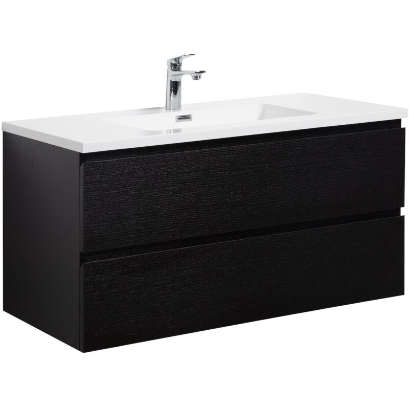 Badplaats Badezimmer Badmöbel-set Angela 100cm - Schwarz Holz - Unterschra