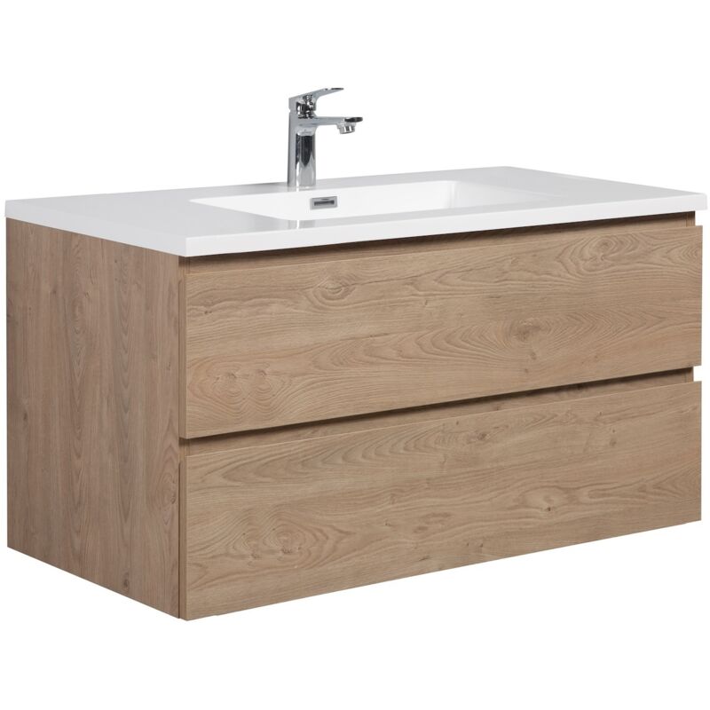 Badplaats Badezimmer Badmöbel-set Angela 100cm - Kastanien Eiche - Untersc