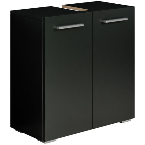 Badezimmer Badmöbel Jupiter 60cm Schwarz - Unterschrank Badmöbel