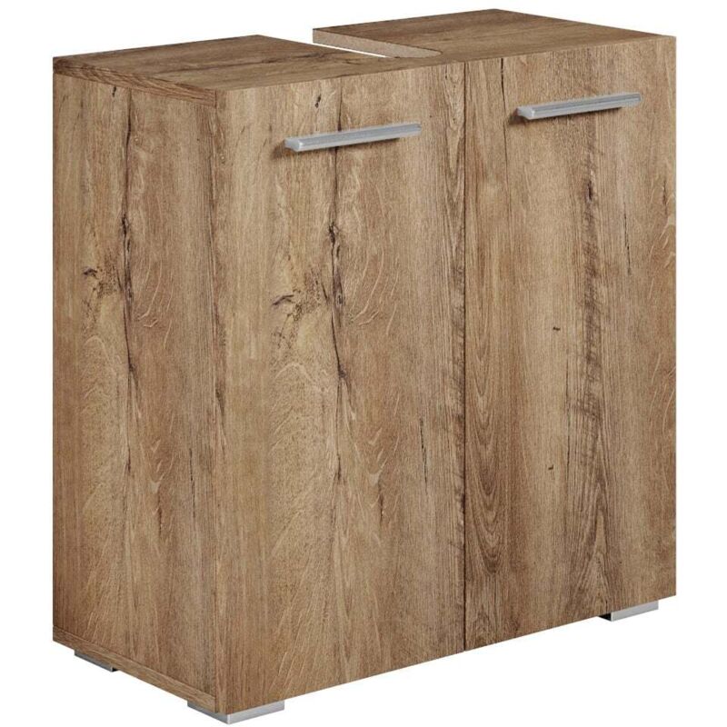 Badplaats Badezimmer Badmöbel Jupiter 60cm Braun Eiche - Unterschrank Badm