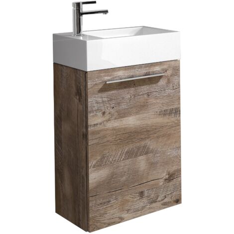 Badezimmer Badmöbel Set Madrid 40x22 cm nature wood - Unterschrank