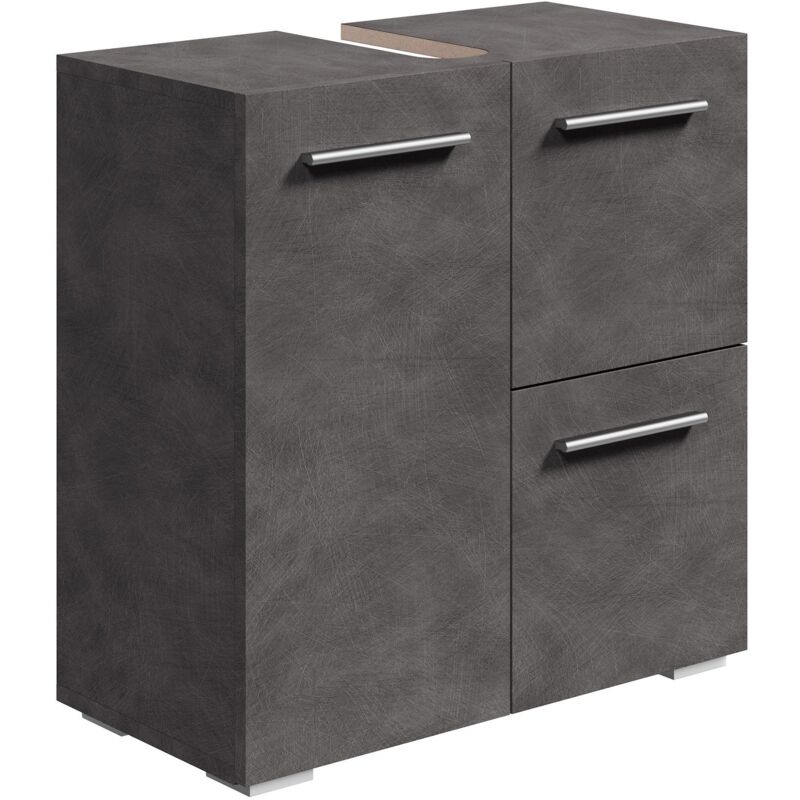 Badplaats - Badezimmer Badmöbel Mars 60cm - Dunkle Grau - Unterschrank Badmö