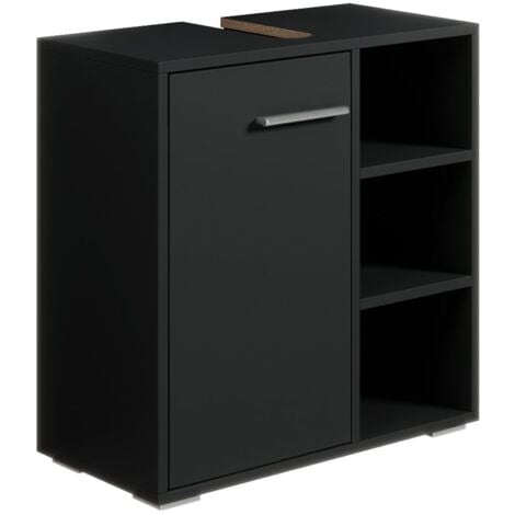 Badezimmer Badmöbel Neptunes 60cm Schwarz - Unterschrank Badmöbe