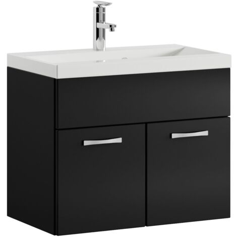 Badezimmer Badmöbel-Set Montreal 01 60cm Waschbecken Hochglanz S