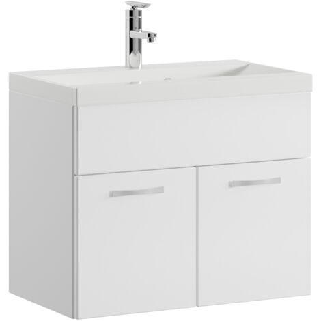 Badezimmer Badmöbel-Set Montreal 01 60cm Waschbecken Hochglanz W