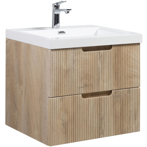 Badezimmer Badmöbel-Set Thermis 60 cm – Eiche Hell – Badezimmerm