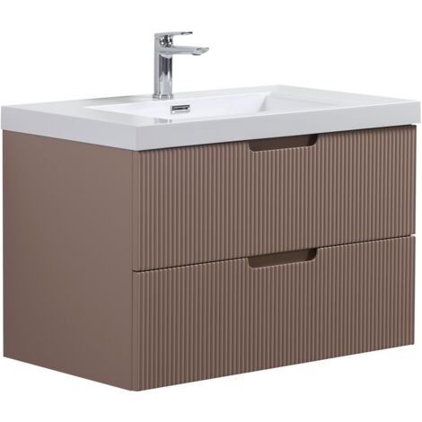 Badezimmer Badmöbel-Set Thermis 80 cm – Matt Rose – Badezimmermö