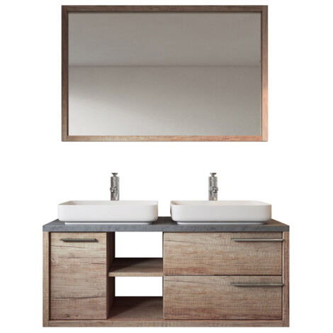 Badezimmer Badmöbel Vermont 120 cm nature wood - Unterschrank ... Badezimmer Badmöbel Vermont 120 cm nature wood - Unterschrank ...