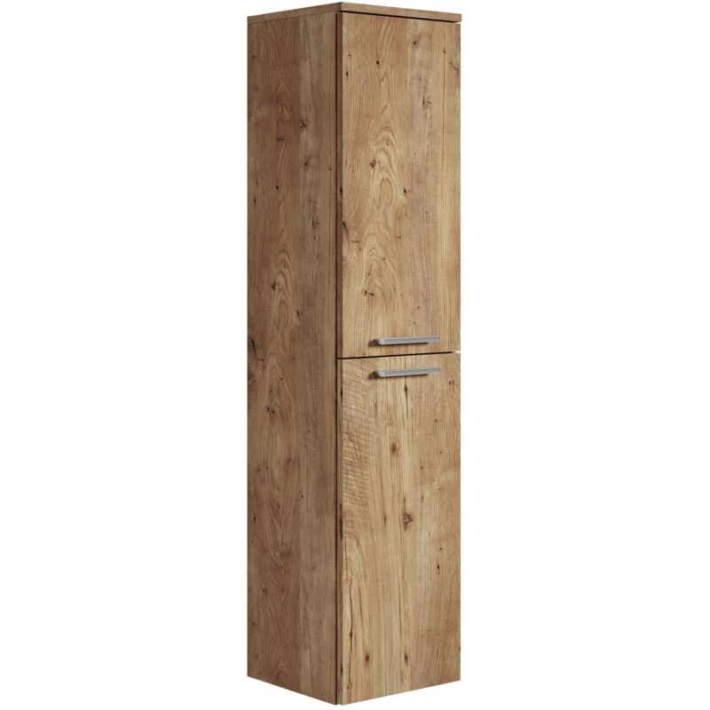 Badplaats - Badezimmer Badschrank Saturnus 130cm Eiche Kastanie - Regal Schr